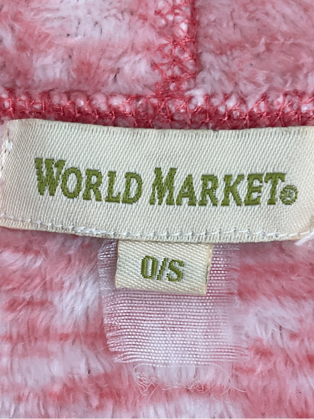 WORLD MARKET Coral and White Reversible Hooded Plush Robe | OS - Picture 5 of 7